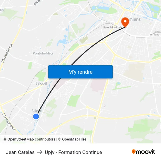 Jean Catelas to Upjv - Formation Continue map