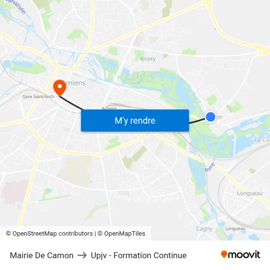 Mairie De Camon to Upjv - Formation Continue map