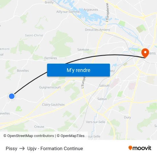 Pissy to Upjv - Formation Continue map