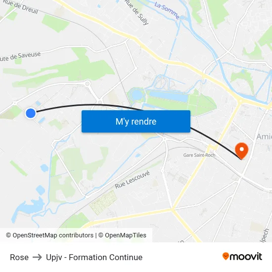 Rose to Upjv - Formation Continue map