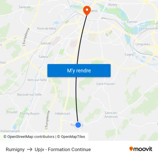 Rumigny to Upjv - Formation Continue map