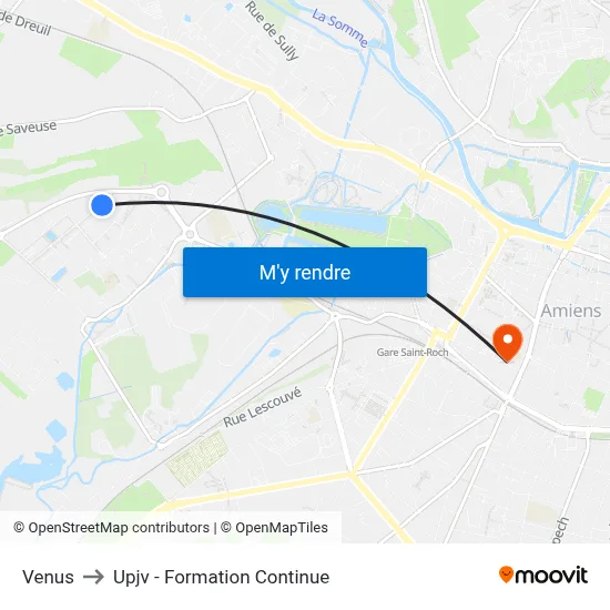 Venus to Upjv - Formation Continue map