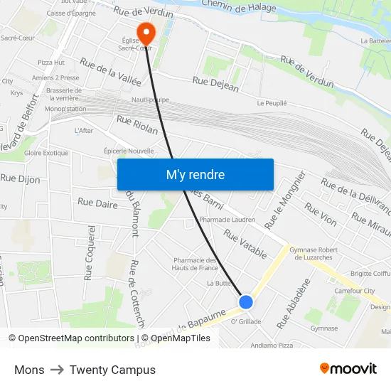 Mons to Twenty Campus map