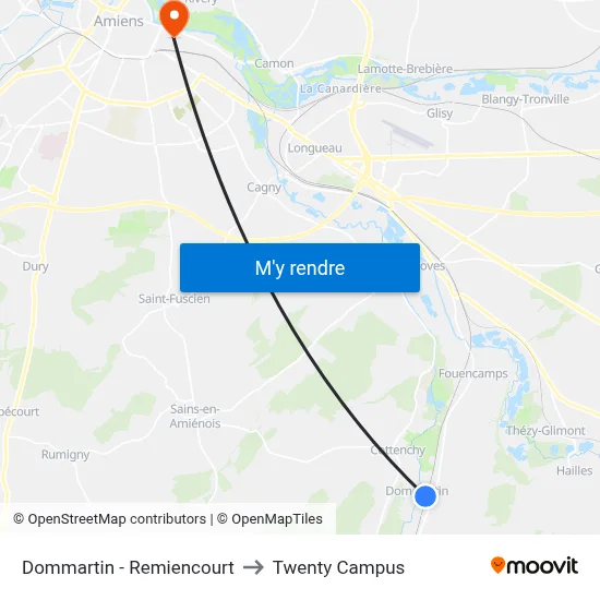 Dommartin - Remiencourt to Twenty Campus map