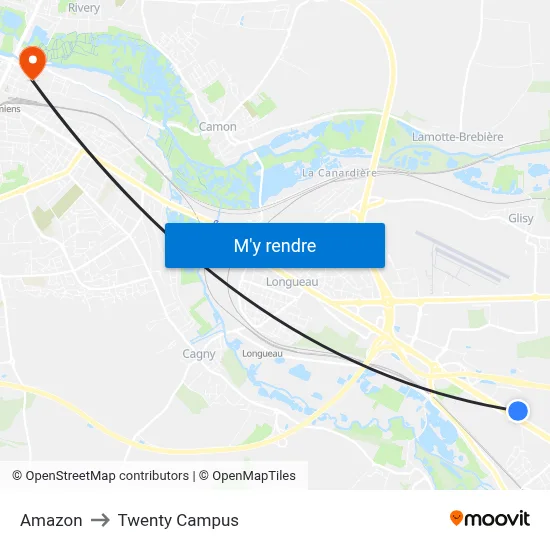 Amazon to Twenty Campus map