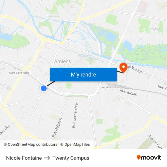 Nicole Fontaine to Twenty Campus map