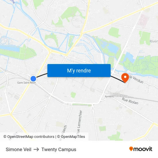 Simone Veil to Twenty Campus map