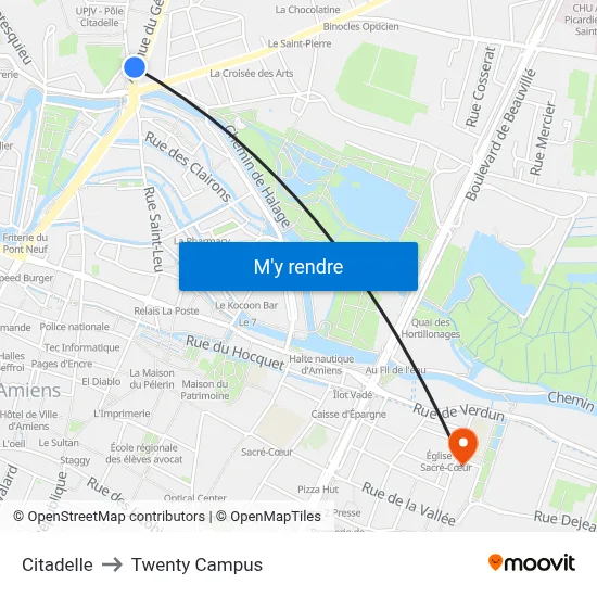 Citadelle to Twenty Campus map