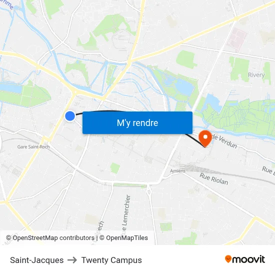 Saint-Jacques to Twenty Campus map