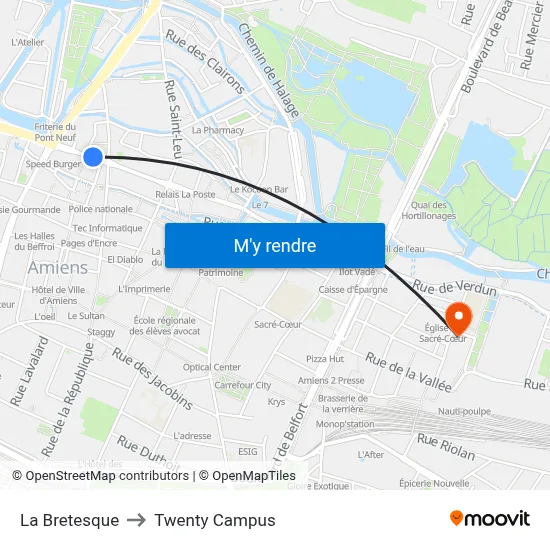 La Bretesque to Twenty Campus map
