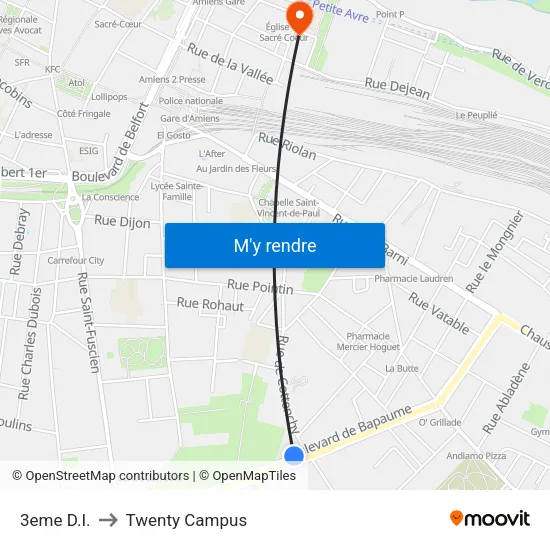 3eme D.I. to Twenty Campus map