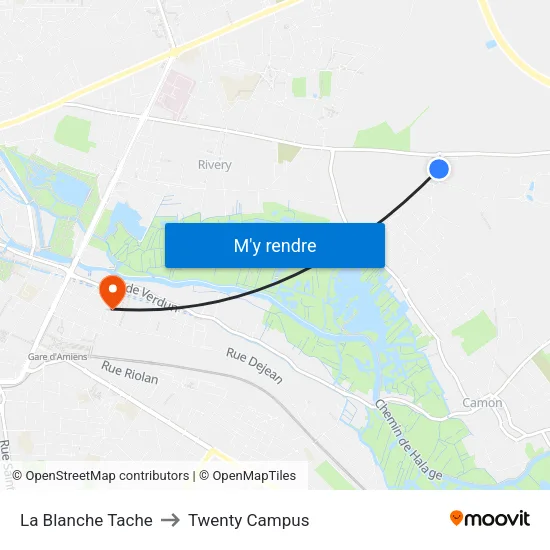 La Blanche Tache to Twenty Campus map