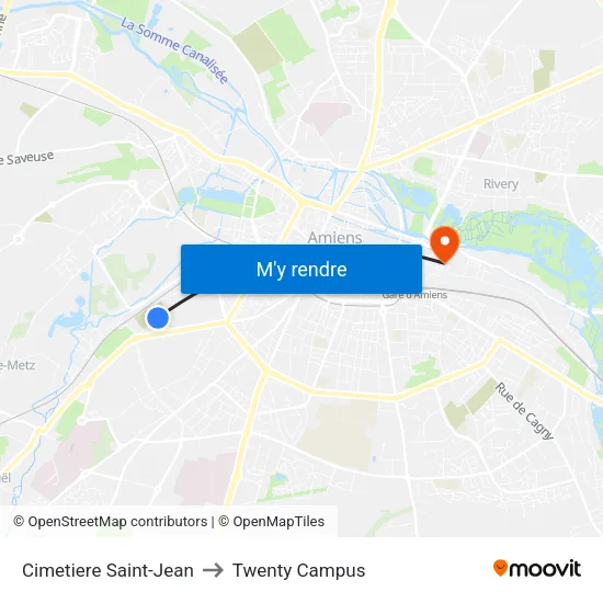 Cimetiere Saint-Jean to Twenty Campus map