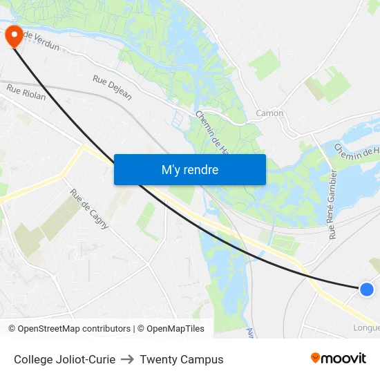 College Joliot-Curie to Twenty Campus map