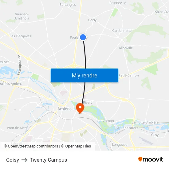 Coisy to Twenty Campus map