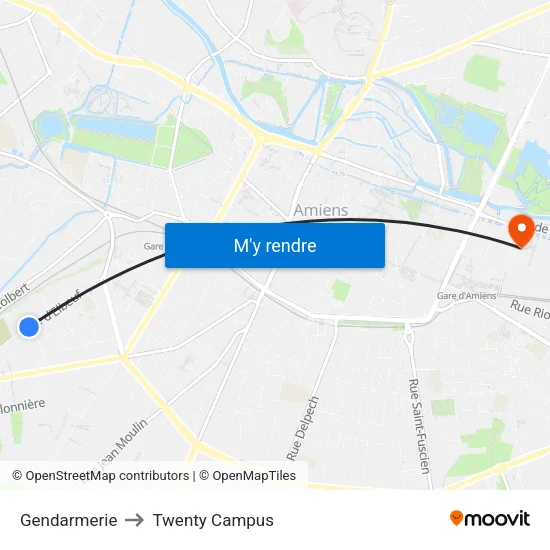Gendarmerie to Twenty Campus map