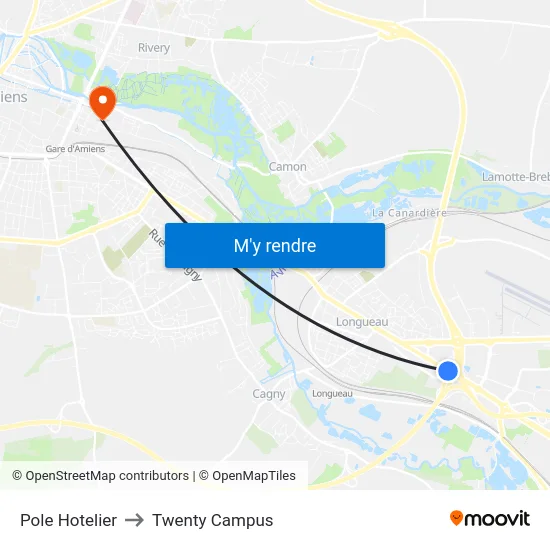 Pole Hotelier to Twenty Campus map