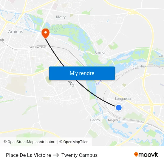 Place De La Victoire to Twenty Campus map