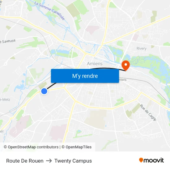 Route De Rouen to Twenty Campus map
