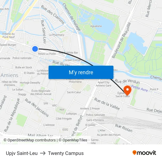 Upjv Saint-Leu to Twenty Campus map
