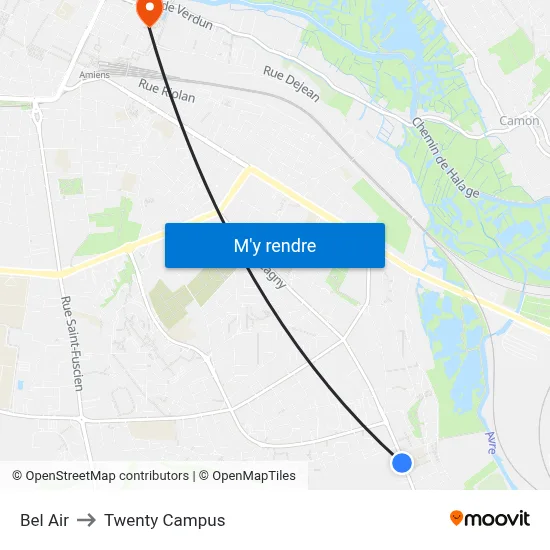 Bel Air to Twenty Campus map