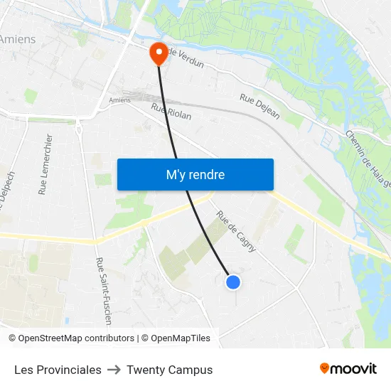 Les Provinciales to Twenty Campus map