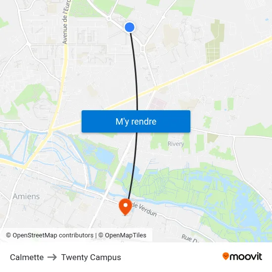 Calmette to Twenty Campus map