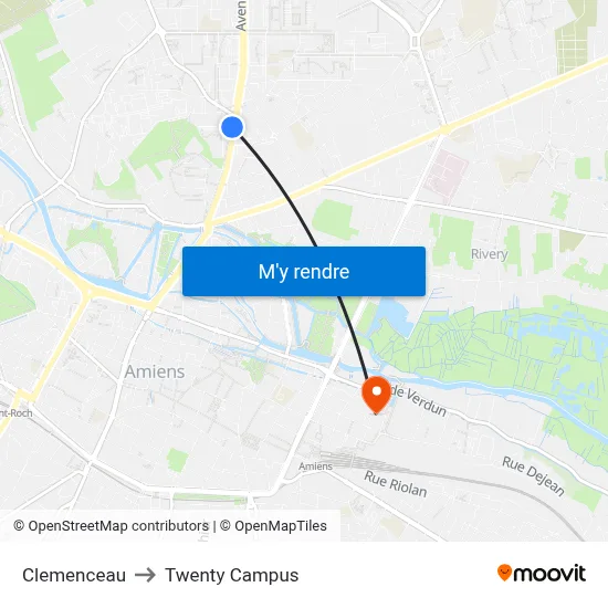 Clemenceau to Twenty Campus map