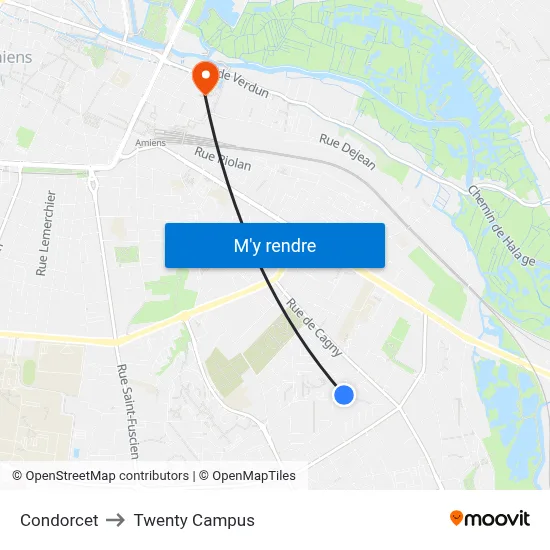 Condorcet to Twenty Campus map