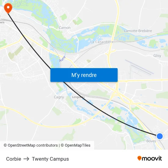 Corbie to Twenty Campus map