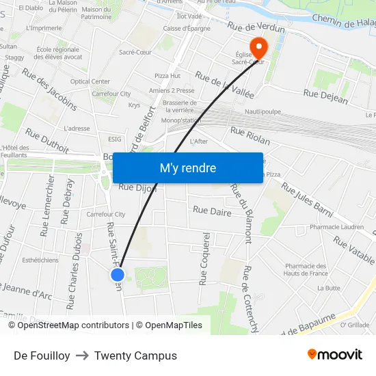 De Fouilloy to Twenty Campus map