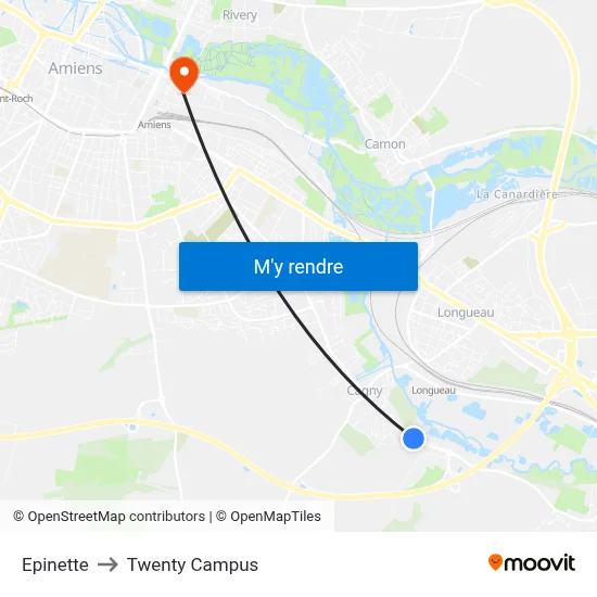 Epinette to Twenty Campus map