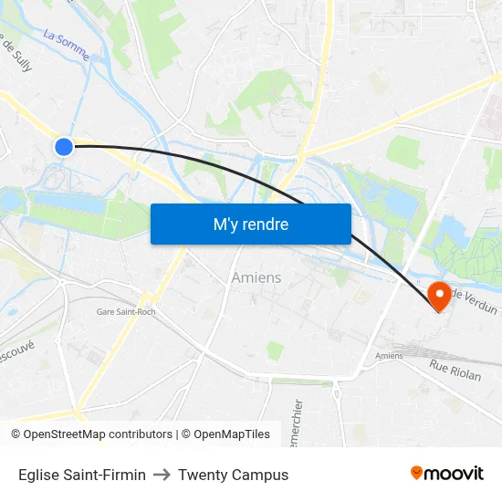 Eglise Saint-Firmin to Twenty Campus map