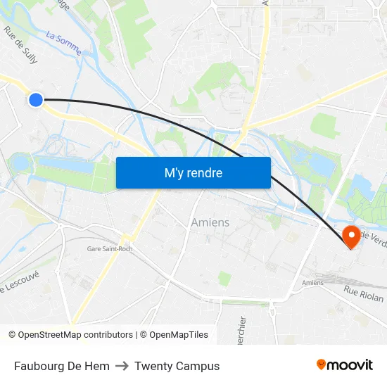Faubourg De Hem to Twenty Campus map