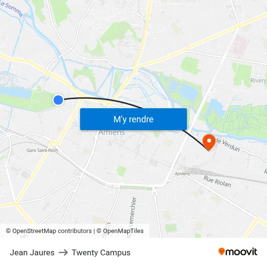 Jean Jaures to Twenty Campus map