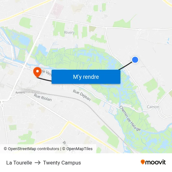 La Tourelle to Twenty Campus map