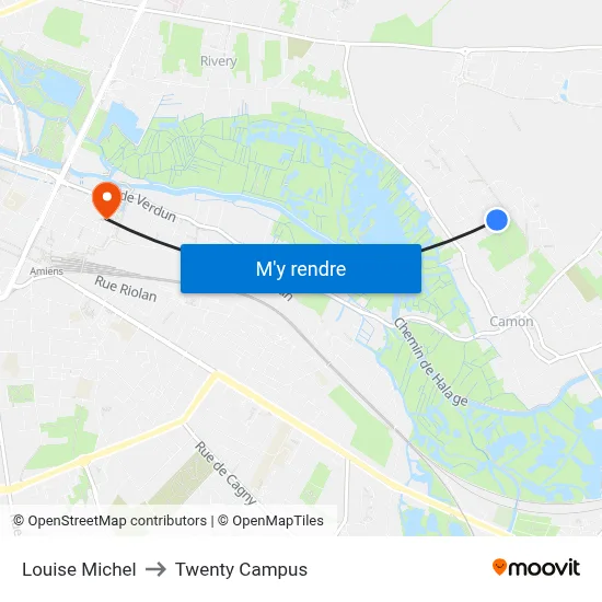 Louise Michel to Twenty Campus map