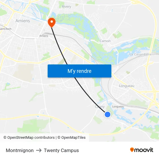 Montmignon to Twenty Campus map