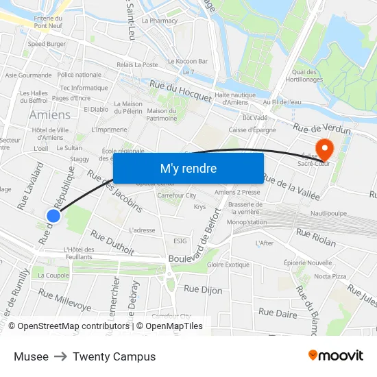Musee to Twenty Campus map