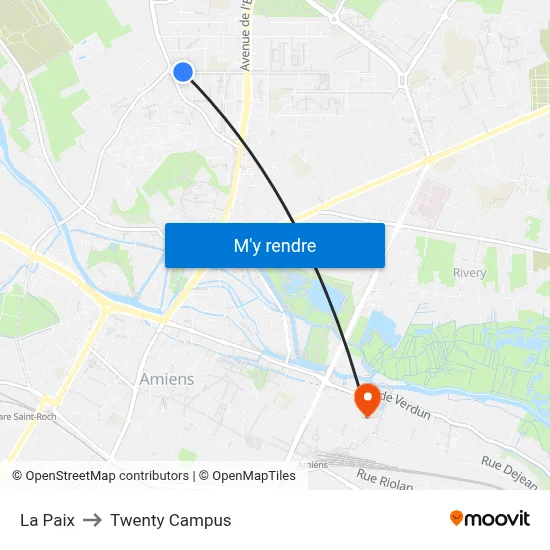 La Paix to Twenty Campus map