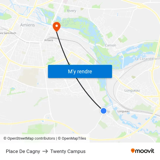 Place De Cagny to Twenty Campus map