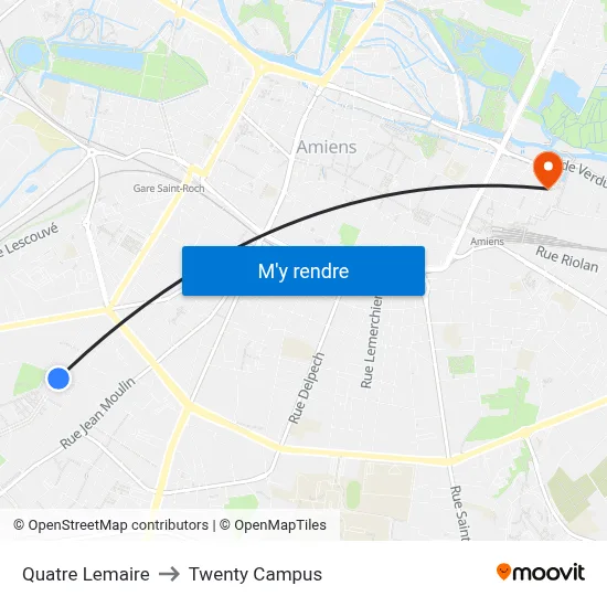 Quatre Lemaire to Twenty Campus map