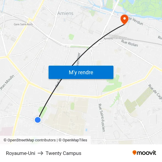 Royaume-Uni to Twenty Campus map