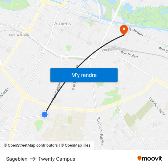 Sagebien to Twenty Campus map