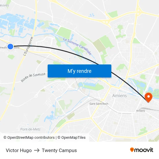 Victor Hugo to Twenty Campus map