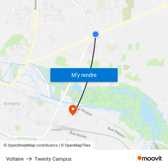 Voltaire to Twenty Campus map