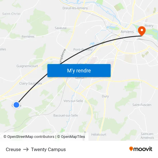 Creuse to Twenty Campus map