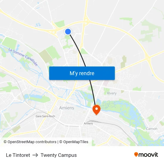 Le Tintoret to Twenty Campus map