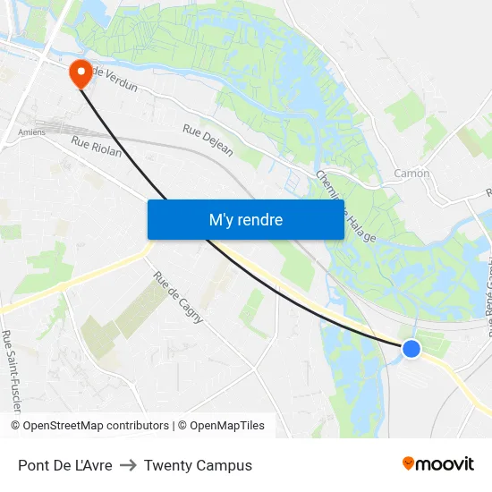 Pont De L'Avre to Twenty Campus map