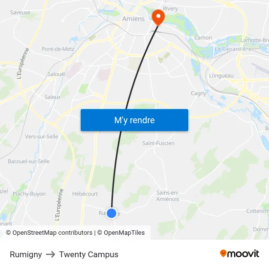 Rumigny to Twenty Campus map